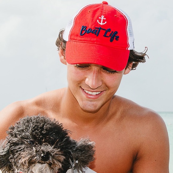Red Mesh Boat Life Cap - Picture 1 of 4